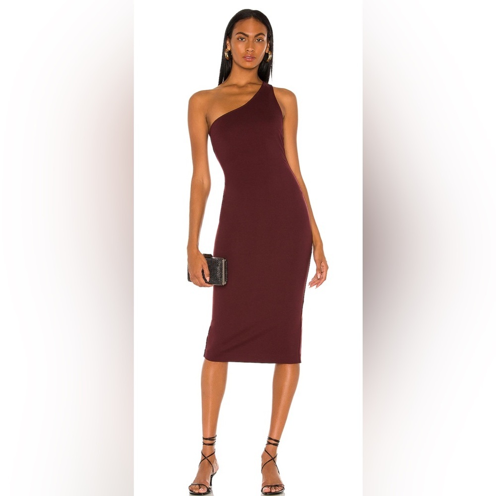 REVOLVE LPA Adila Dress in Burgundy - Picture 3 of 4